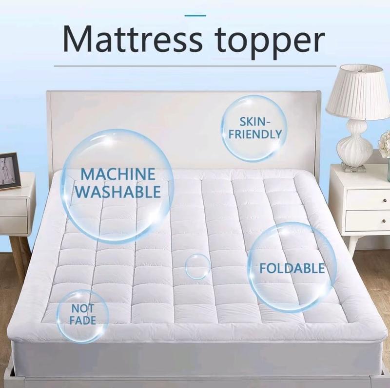 Microfiber Mattress Topper, Hypoallergenic,Firm,Luxury,Comfortable and Affordable, Bed Topper for Back Pain or Side Sleepers. machine wash washable warm flat weave topper sale mattress  love 4