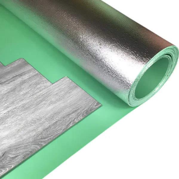 Silver LVT Vinyl Click Underlay with Foil Damp Proof Membrane - 10m2 Roll