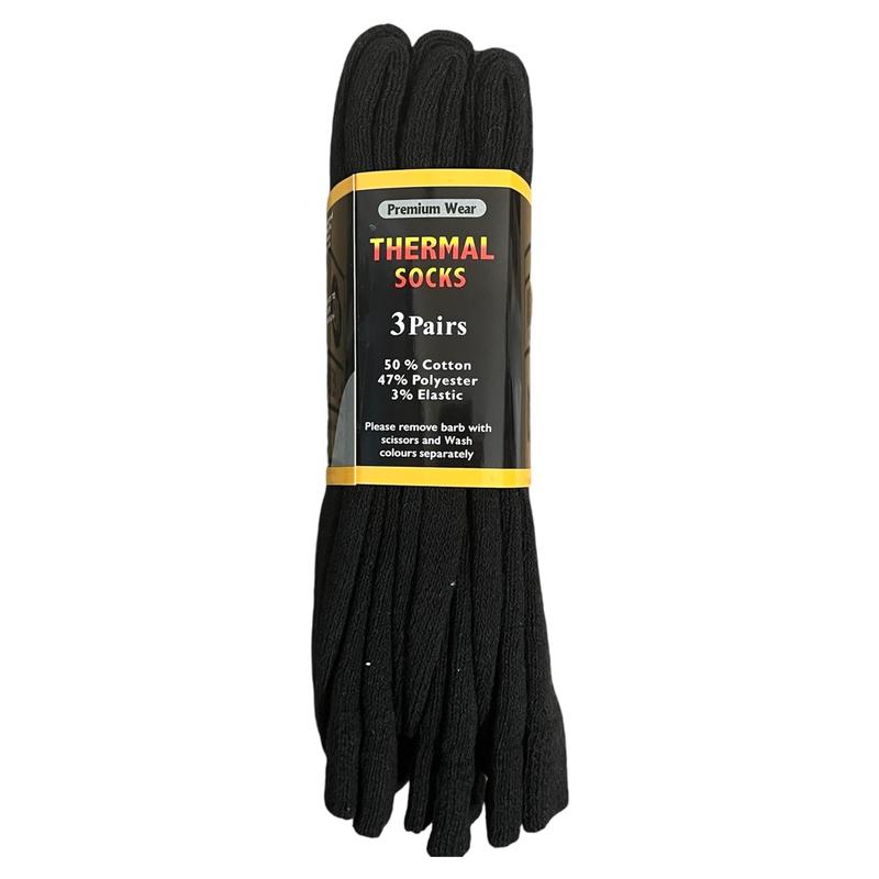 Men's Working Socks 6 Pairs - 12 Pairs Size 6-11 Warm and Thick Black Winter Socks for Men, Thermal - Menswear, Makapal Plain 7