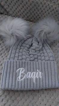 Product Review of Royal Icon Personalised Kids Hats - Cute & Cozy Double Pom Pom Knitted Hat for Boys and Girls - 2-5 Years Ri674 from s**a 0
