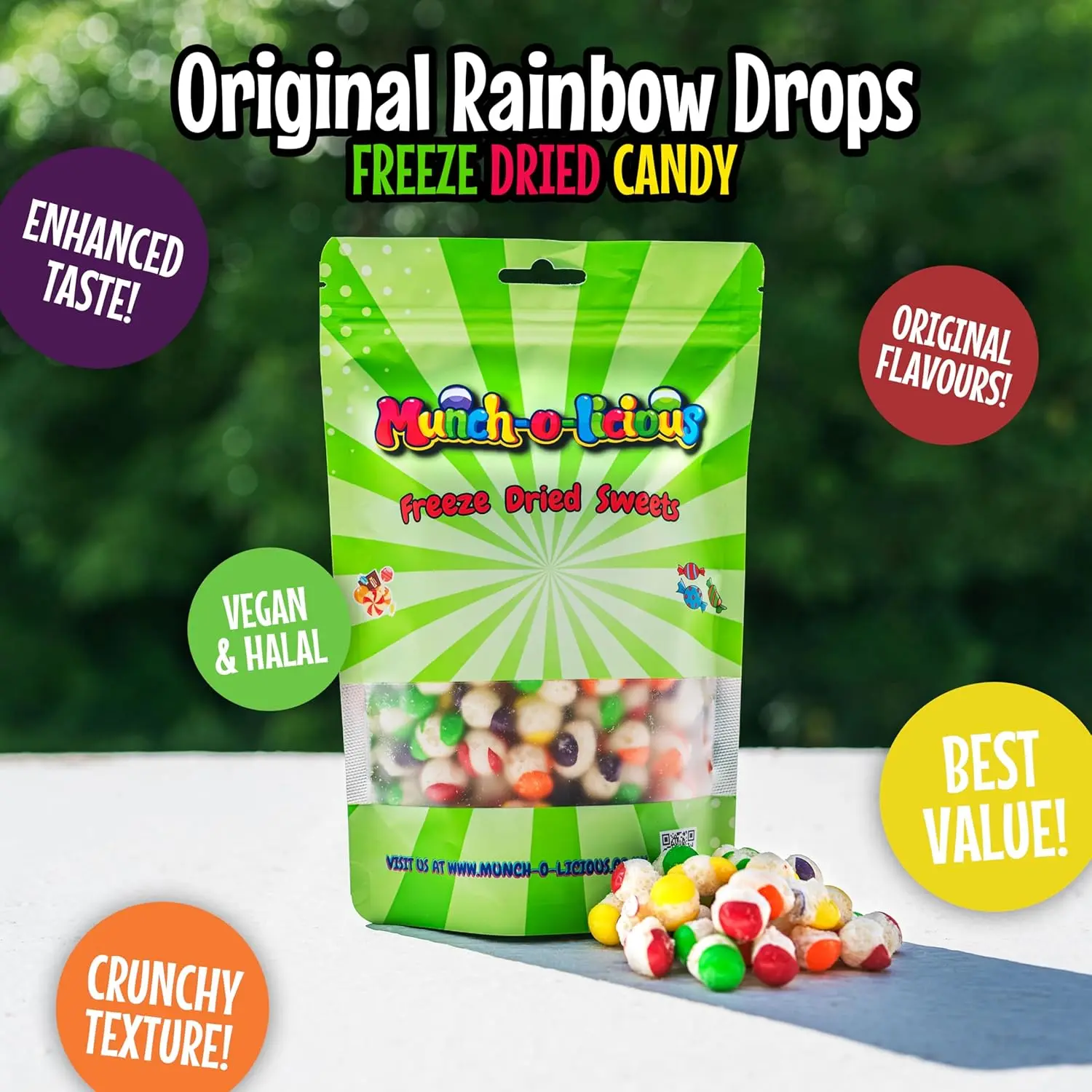 Freeze Dried Sweets 150g | Original Skittles | Vegan Halal | Freeze Dried Candy| By Munch-o-licious| Halal Sweets| American Sweets |TikTok| Gift| Christmas| Freeze Dry Sweets Snack Bonbon