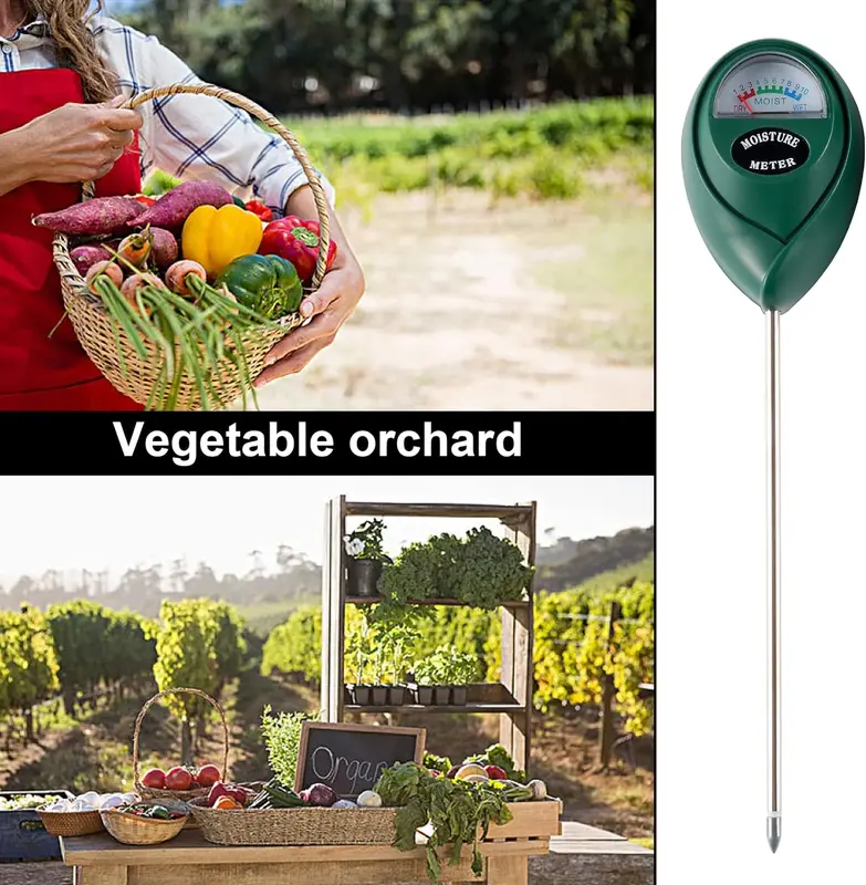 2 Packs Soil Moisture Meter, Plant Water Meter Moisture Meter for House Plants, Soil Tester Test Kit Soil Hygrometer Sensor for Garden Lawn Farm Indoor&Outdoor Use, No Battery Required (Black&Green) 2
