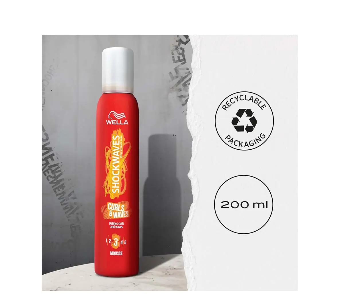 Wella Shockwaves Curls and Waves Mousse, 200ml - Haircare
