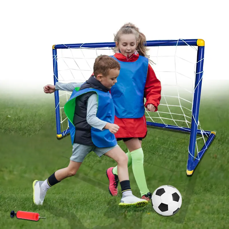 Koolbitz Portable Large Instant Football Goal Set with Ball and Pump, Outdoor Indoor Kids Fun Activity Soccer Football Set, Kids Football Goal Net Ball Pump Pegs Football Training Set 1