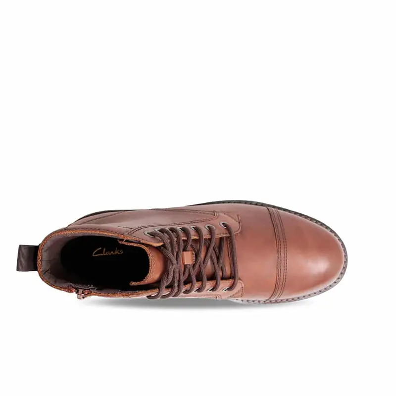 Clarks Batcombe Cap Men’s Leather Boots Brown Lace Up Shoes 26173429 2