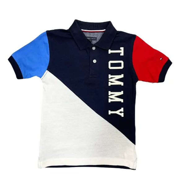 Tommy Hilfiger Contrast Trim Polo Shirt Navy White Blue & Red UNISEX | Overstock & Sample Product No.7