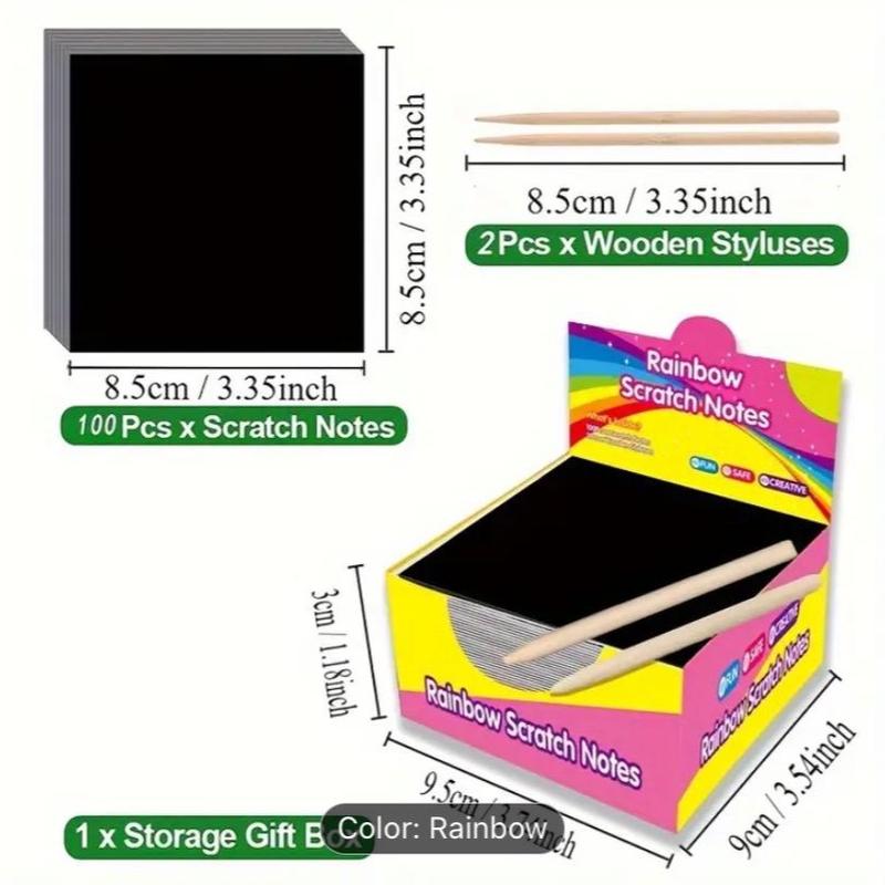 Creative Rainbow Scratch Notes - DIY Projects, Parties and Gifts - 100 Safe, Fun Pieces 0