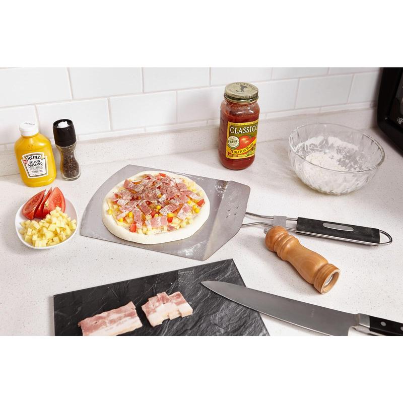 Folding Pizza Peel Spatula Long Handle Turning Super Smooth Paddle Non-Stick 1