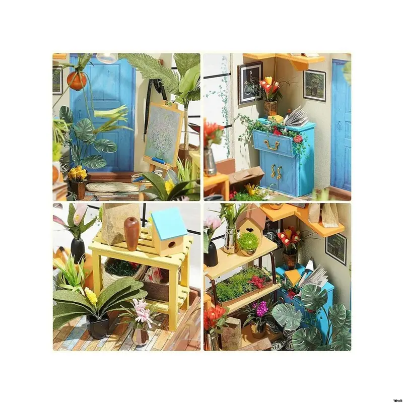 Best Birthday Gifts for Teens Accessories and Furniture With Flower House Cathys Kit House Library DIY Miniature Kit House Doll Rolife 5