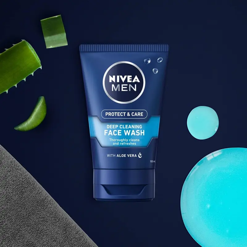 NIVEA MEN Deep Cleaning Face Wash Protect & Care (100 Ml) Skincare 3