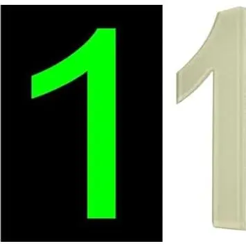 Door Numbers 3D Acrylic Luminous House Numbers Glow in the Dark Stick On Self Adhesive Home Signs Hotel Office Appartments Mailbox Outdoor 6cm 4