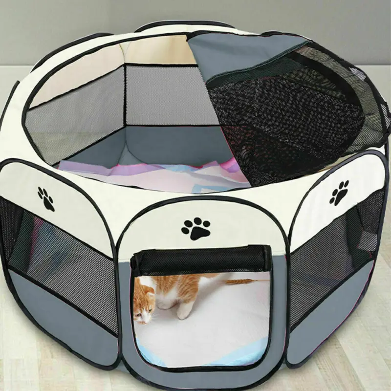 Large Portable Pet Dog Cat Playpen Tent Oxford Fabric Fence Kennel Cage NEW 5