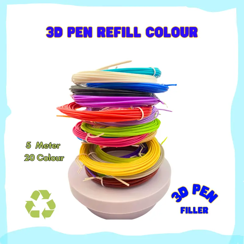 Total 328 Feet 3D Pen Filament Refills PLA 20 Colors 1.75mm 3D Printing Pen Filament 16.4 Feet Per Color For 3D Pen Plastic 8