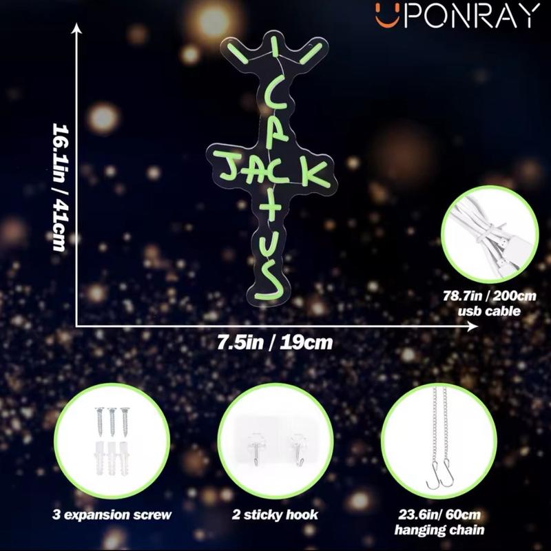 UponRay Cactus Jack LED Neon Sign Sneakerhead Mancave Bedroom Decor Light Gift 4
