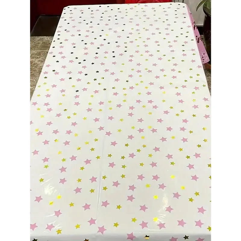 1pc Dual-Color Happy Birthday English Letter Print Tablecloth, Oil And Water Resistant, Suitable For Children's Birthday Party 3