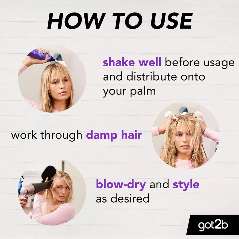 got2b Volumania Bodifying Hair Mousse, 24 hour Volumizing Hold 250ml 3