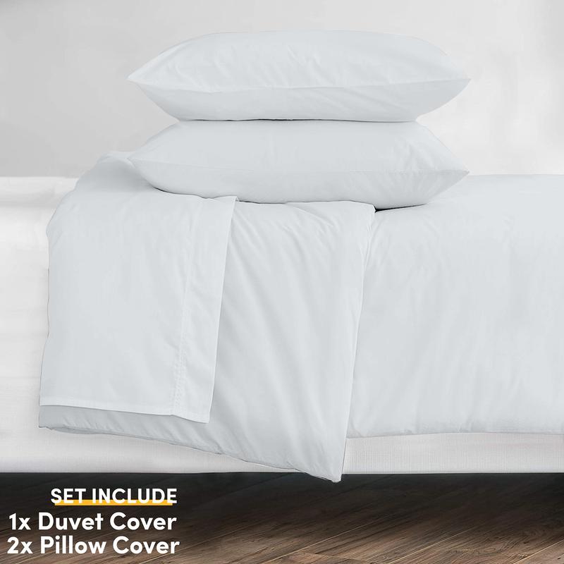 Luxurious 3-Piece Plain Dyed Microfiber Duvet Cover Set with 2 Pillowcases Poppers Closure Soft Breathable Luxury Microfiber Dyed Duvet Cover Sets  in Solid Colors - Single, Double, King, Super King 8