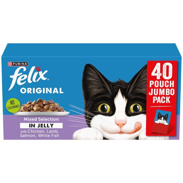FELIX Original Mixed Selection in Jelly Wet Cat Food 40x85g 0