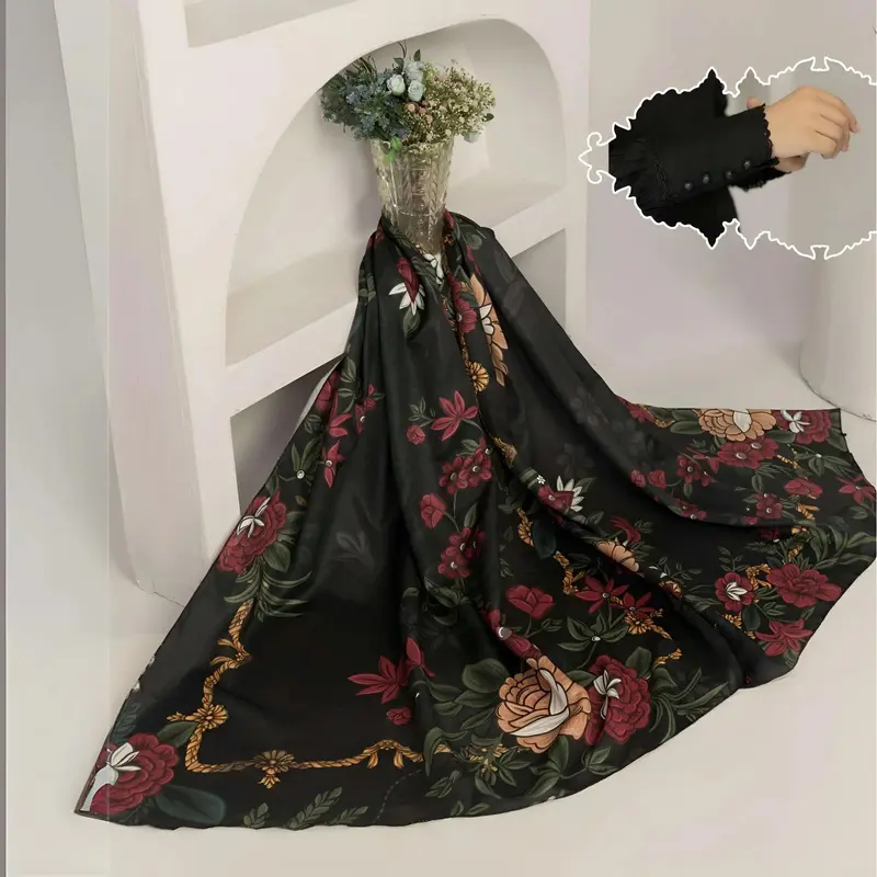 3 Pcs Dyed Twill Linen with Digital Printed Pashmina Shawl | Winter Collection | SIMRANS 2