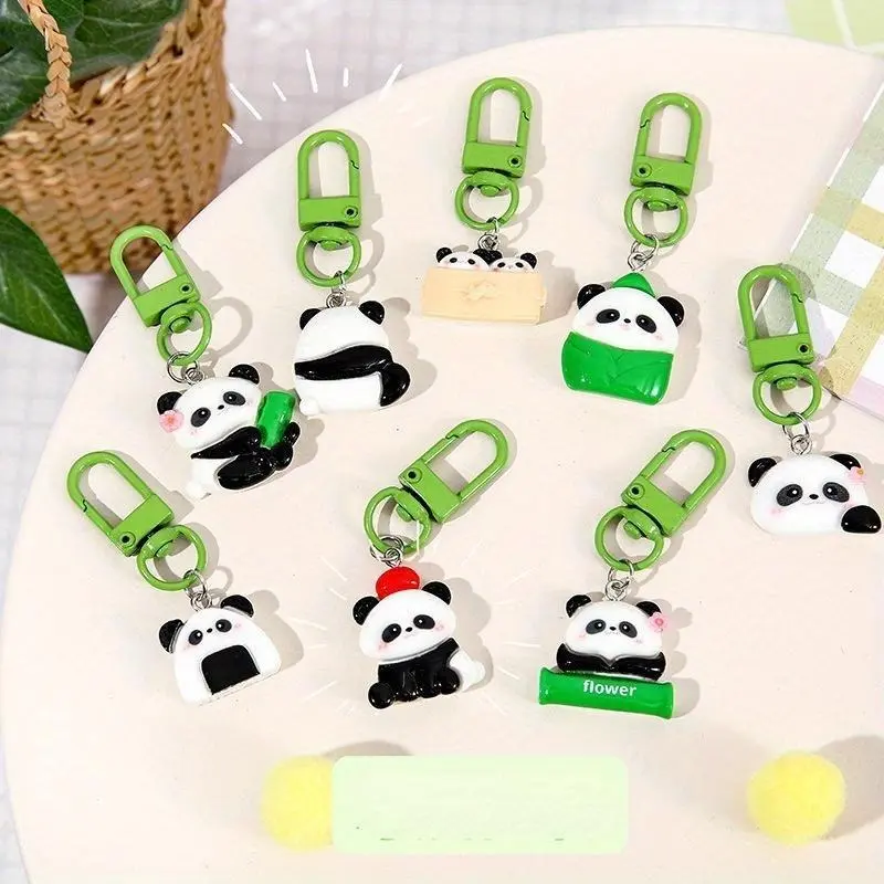 (Giveaway) 1pcs Cute Cartoon Panda Keychains, Aluminum Alloy Uncharged Key Ring Charms for Backpacks, Bags, Perfect Gift for Family and Friends
