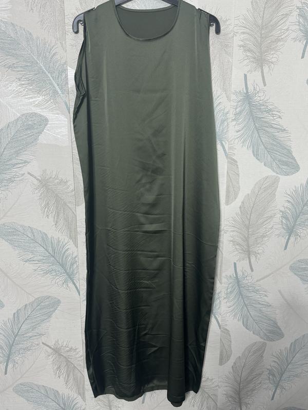 Women's Ladies SleeveLess Slip Dress Silk Satin Material Crew Neck ModestWear WomensWear InnerWear 2