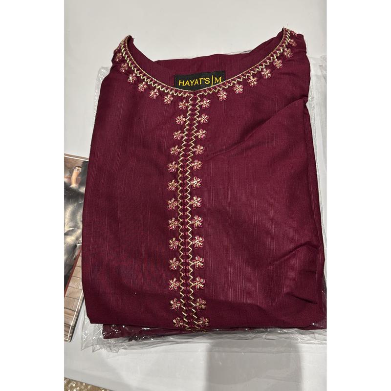 2 Pc Embroidered Khaddar Co-Ord Set  | Ready to wear| Hayats 2