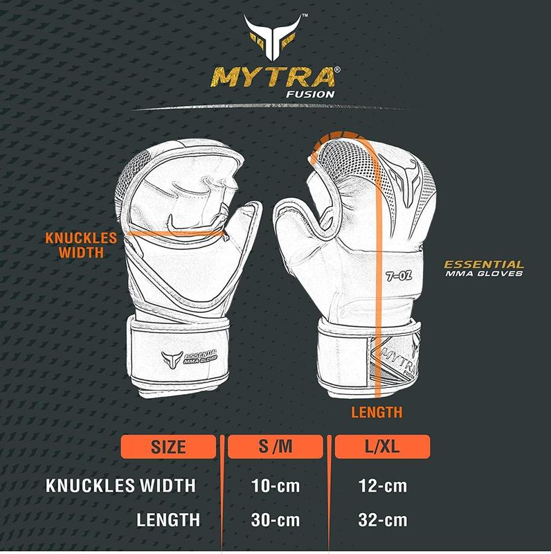 Mytra Fusion MMA Gloves with Open Palm and Adjustable Wrist Support, Grappling Sparring Gloves for Cage Fighting, Training, Combat Sports, Kickboxing, Muay... 3
