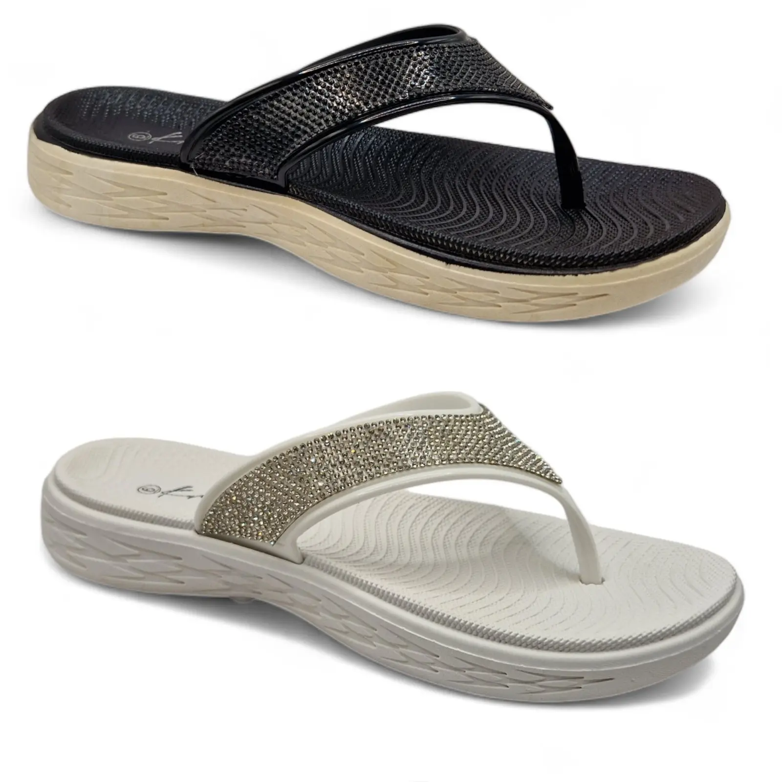Renna Womens Ladies Platform Toe Post Flip Flop Holiday Summer Beach Sandals Size 3-8 Girl Walking Shoes Classic Comfort Casual Footwear