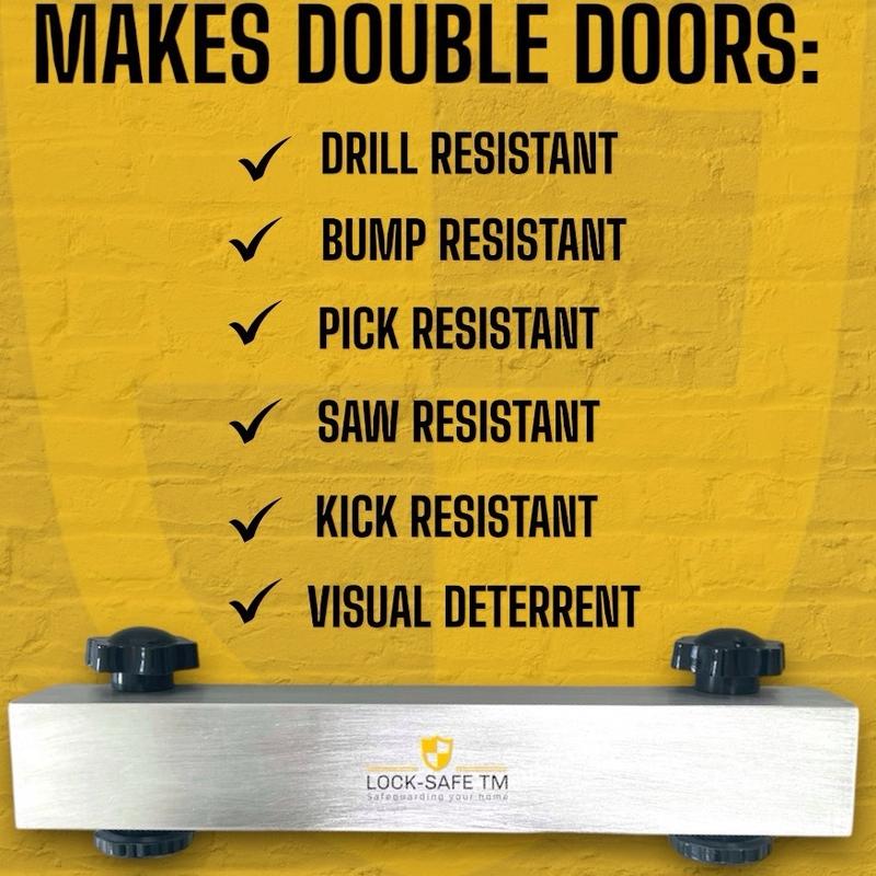 Patio Door Lock - French Door Lock - Security Lock - Lock-SafeTM 4