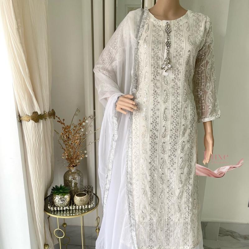 Chiffon embroidered suit 3