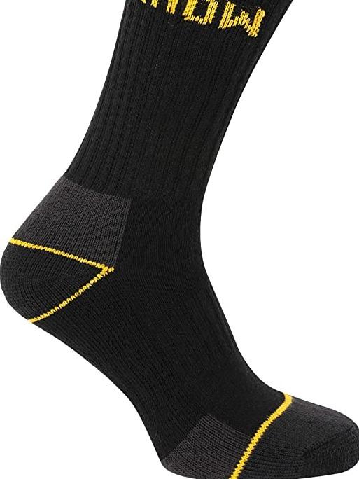 10 Pair Men's Heavy Duty Work Socks Black Reinforced Heel & Toe Rich  Optimal Comfort - Size UK 6-11 Cotton Plain Summer Winter Ankle Menswear Basic Stretch Top Medium Polyester 2