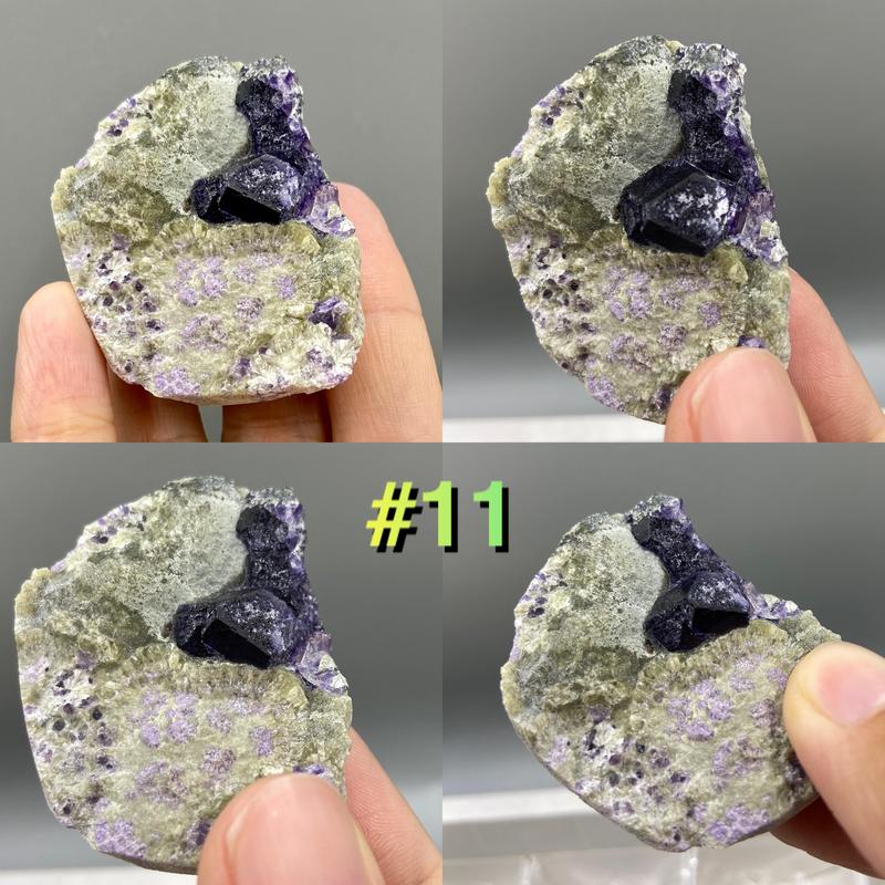 Purple Green Fluorite Clusters Specimens, Inner Mongolia China, Fluorite with Quartz, Cubic Fluorite Crystal 2