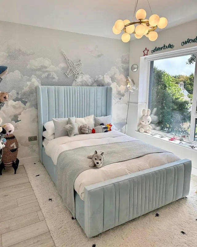 Aria Wing Back Bed With Matching Ottoman Box 5