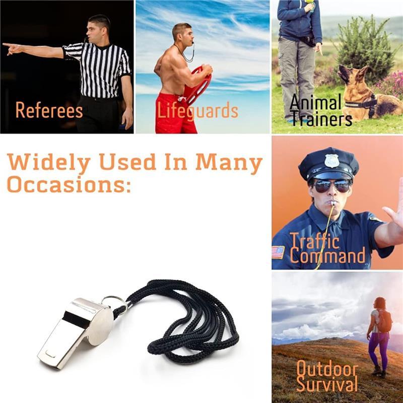 Metal Referee Whistle, Stainless Steel Whistle with Lanyard - Ideal for Football Coaches and Officials 6