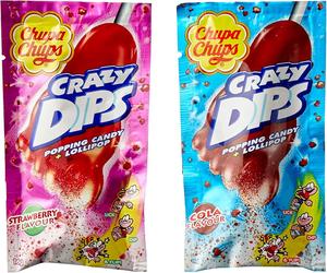 Chupa Chups Crazy Dips Popping Candy (Spainish) – Strawberry & Cola Flavours Adventure
