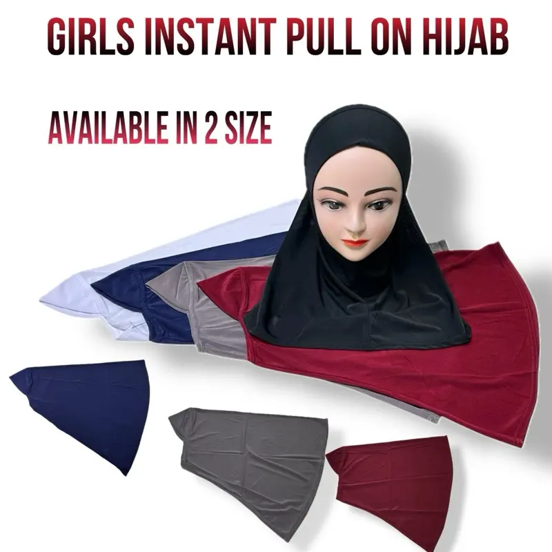 Muslim Kids & Adults One Piece Instant Hijab School Headscarf Mosque Scarf - Perfect for Prayer 0