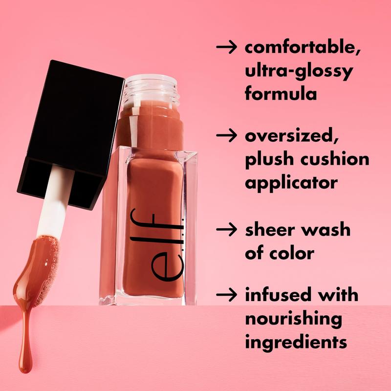 e.l.f. Cosmetics Glow Reviver Lip Oil, Nourishing Tinted Lip Oil For A High-Shine Finish, Infused With Jojoba Oil, Vegan & Cruelty-Free, Pink Quartz Gloss Lipgloss Lipstick Makeup Applicator Apricot Avocado Pomegranate Glossy Cosmetic Lip Care Scented 3