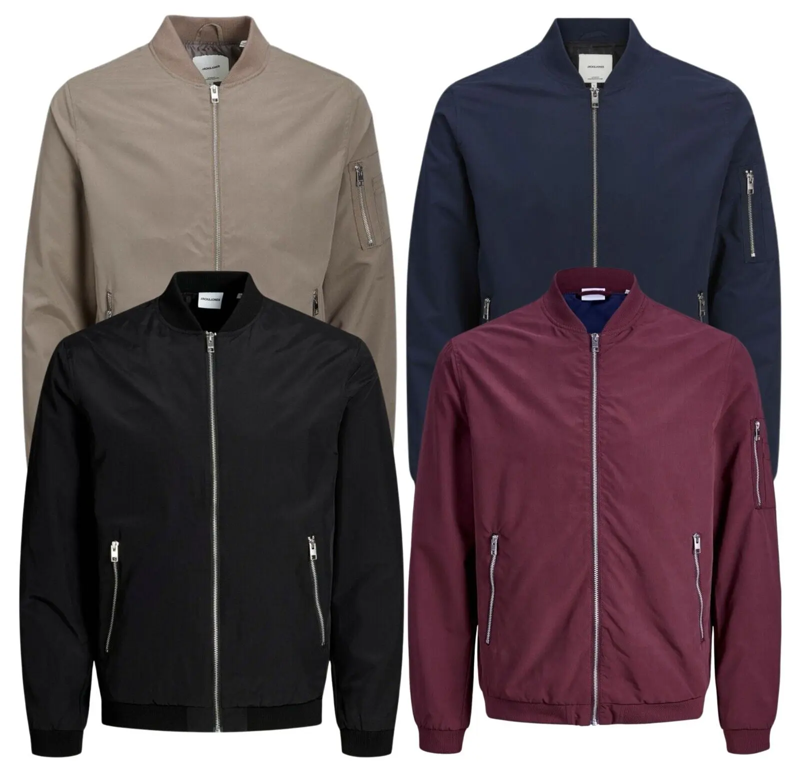 Mens Bomber Jacket Jack & Jones Classic Lightweight Casual Pacific Light Coat
