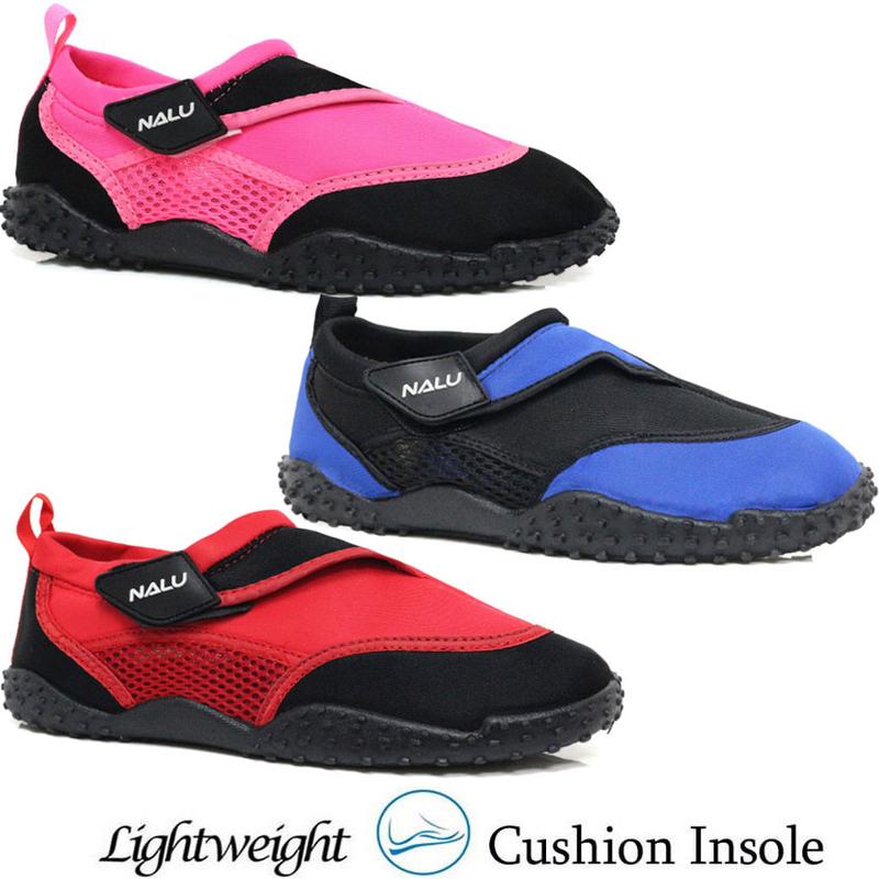 BOYS GIRLS AQUA SHOES WET SUIT BEACH SURF SURFING SNORKELLING KAYAK SPORTS SHOES 0