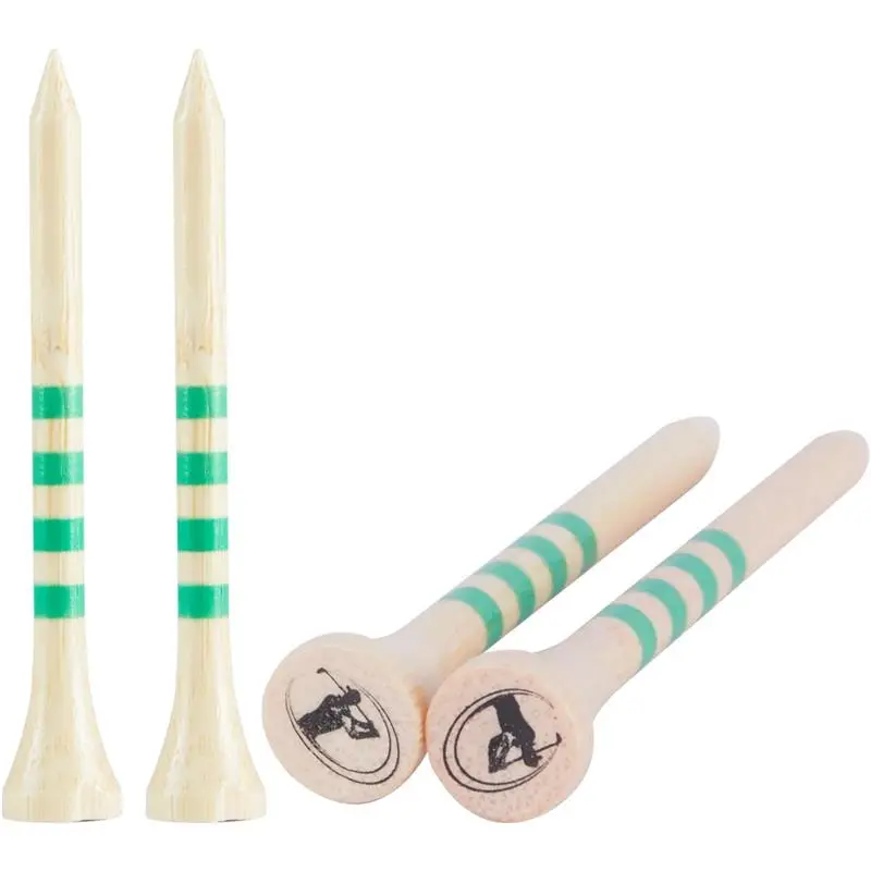 Bamboo Golf Tees - Natural, Black & White Tees, 25 & 50 Pack, Reduces Friction & Side Spin, Vibrant Height Markers 3