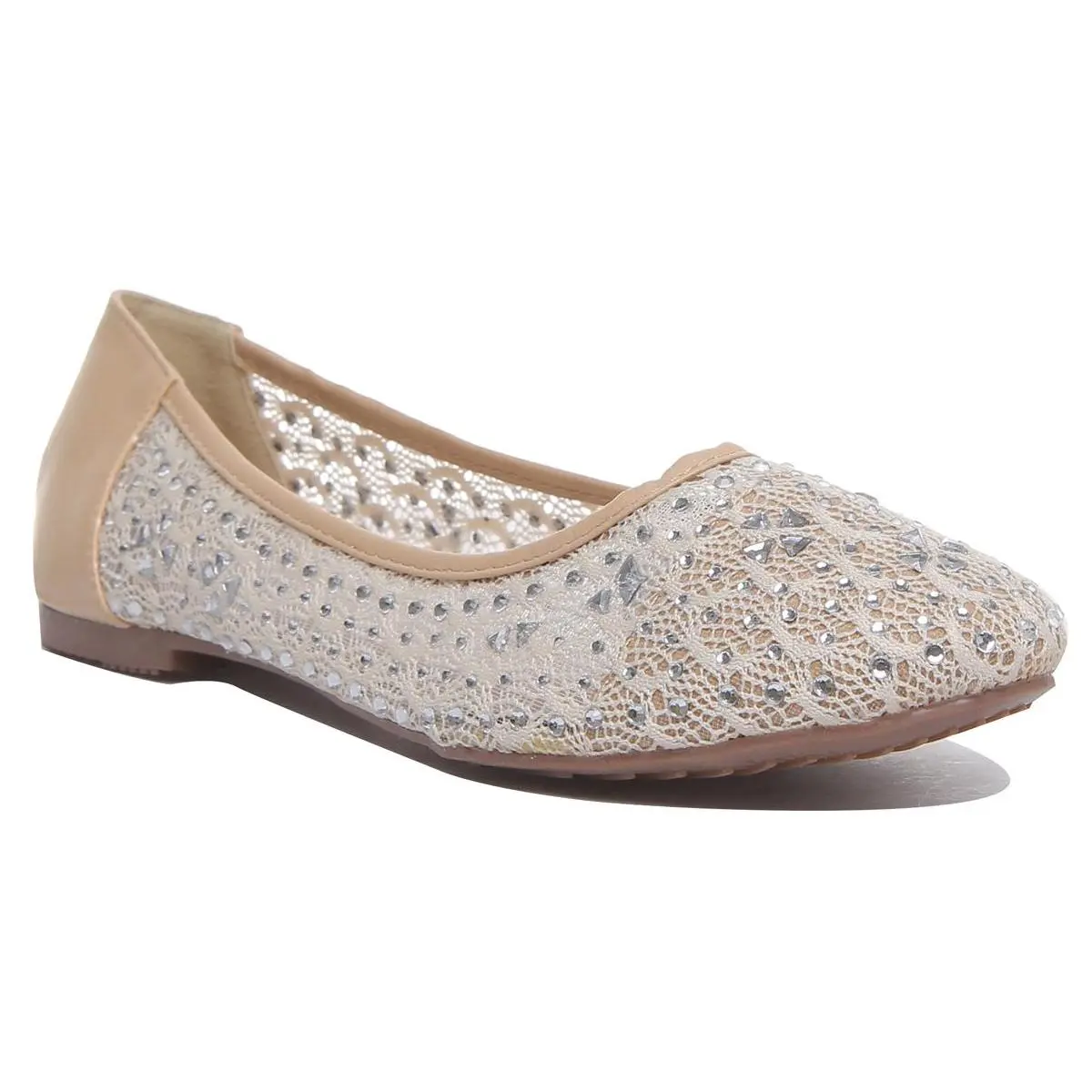 Womens Ladies Maya Diamonds Evening Pump In Black/Beige Size UK 2 - 8