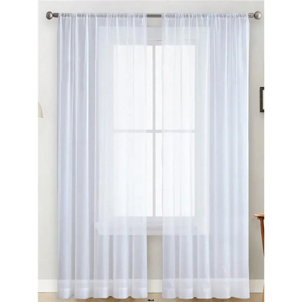 Curtain Decorative Solid Transparent Filter Light Translucent 1PC Non Curtain Transparent, Green, Polyester, Modern Minimalist Solid Curtain