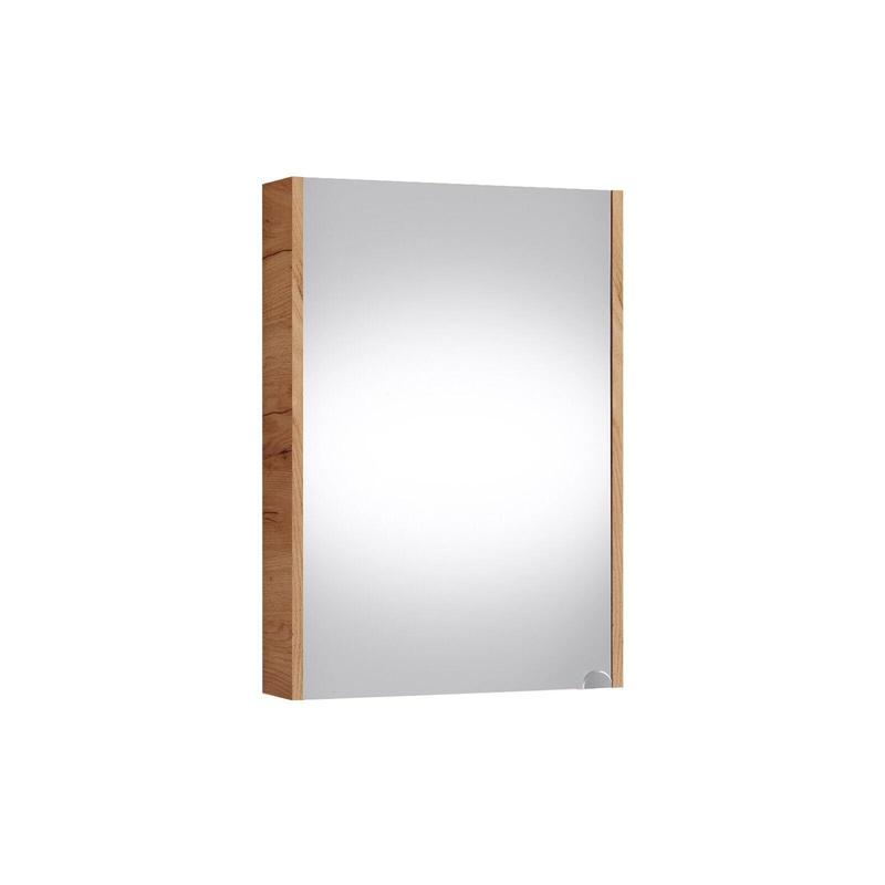 Mirror Bathroom Cabinet Mirrored Wall Unit 500mm Slimline Storage Craft Oak Avir 7