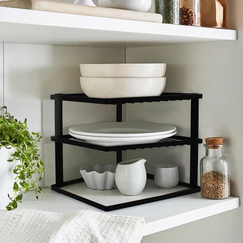 No-Wobble Plate Rack for Kitchen Cupboard Storage Organiser - Black 4