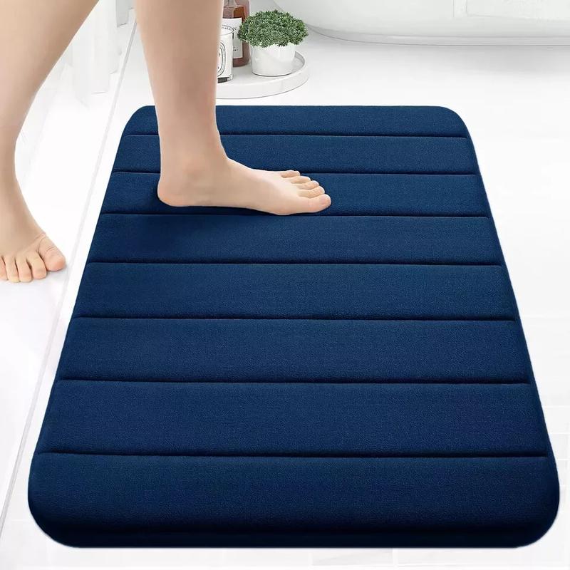 Non Slip Bath Mat Velvet Memory Foam Extra Large Bathroom Rug Water Absorbent Toilet Pedestal Mats Light 7