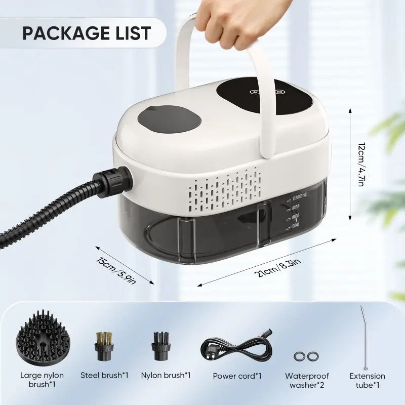 Steam Cleaners, 2500W Multipurpose Steam Cleaner Portable Hand Held Steamers for Cleaning House with 1100ML Large Capacity High-Temperature Steamer Cleaner for Sofa Carpets Upholstery Car 5