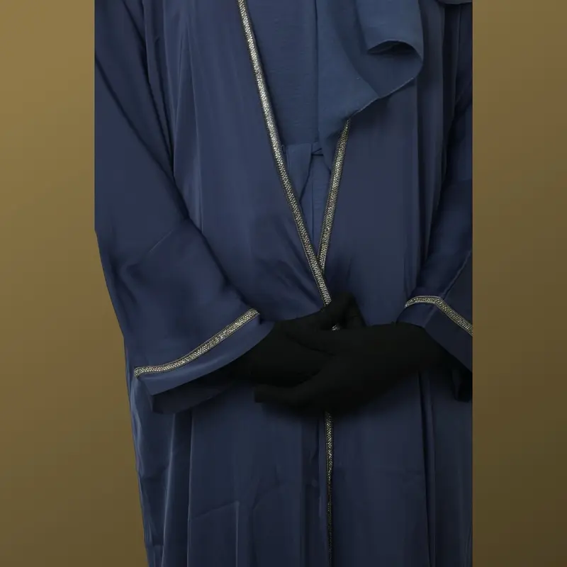 Azure Splendor' - Immerse Yourself in Luxury with Our Navy Blue Elegance Abaya 1