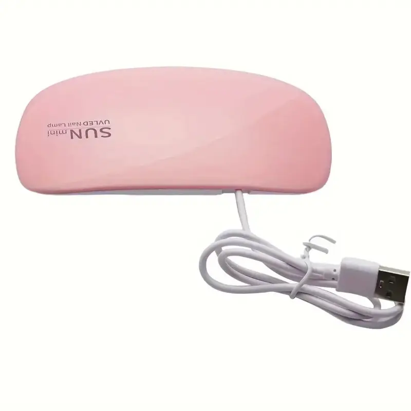 Portable Mini Nail Lamp with 6 UV/LED Beads - Pink & White, USB Powered, Foldable Design for Gel Polish Drying - Nail Art, Nail Care Cosmetic Cutics Manicure 2