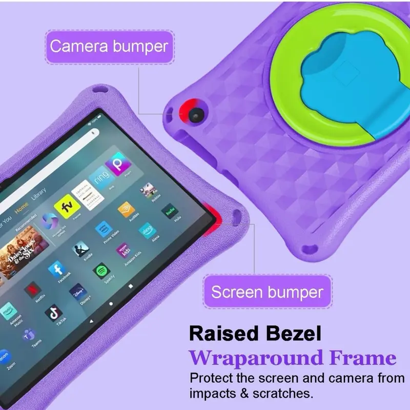 13th/11th Generation, 2023/2021 Release) New 10in Tablet Case for Kids. Riaour ipad 10 case Light Weight Anti Slip Shockproof Kids Friendly Case(Incompatible with iPad Samsung). (Purple) Accessories Computer Covers 1