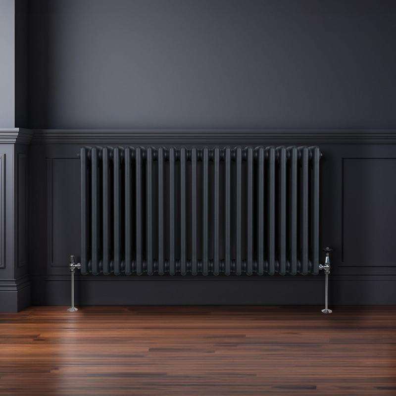 Traditional 3 Column Radiator - 600 x 1012mm - Anthracite Grey 2